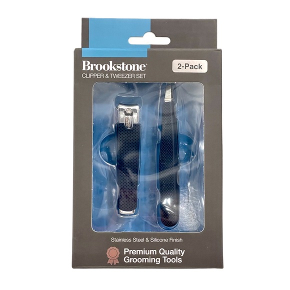 🎁 BROOKSTONE Nail Clipper & Tweezer 2-pack Set NIB NWT - Picture 2 of 10